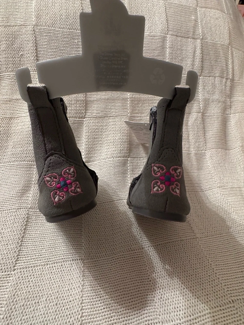 Disney Gray Girls Minnie Mouse Booties with Pink Bow